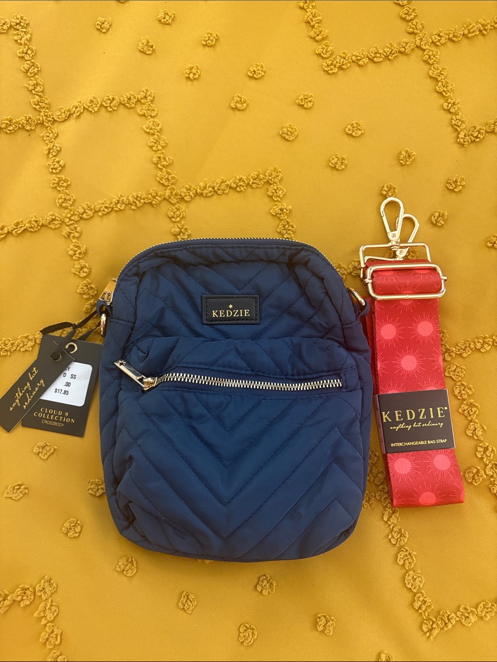 Kedzie Navy Quilted Crossbody with Detachable Strap